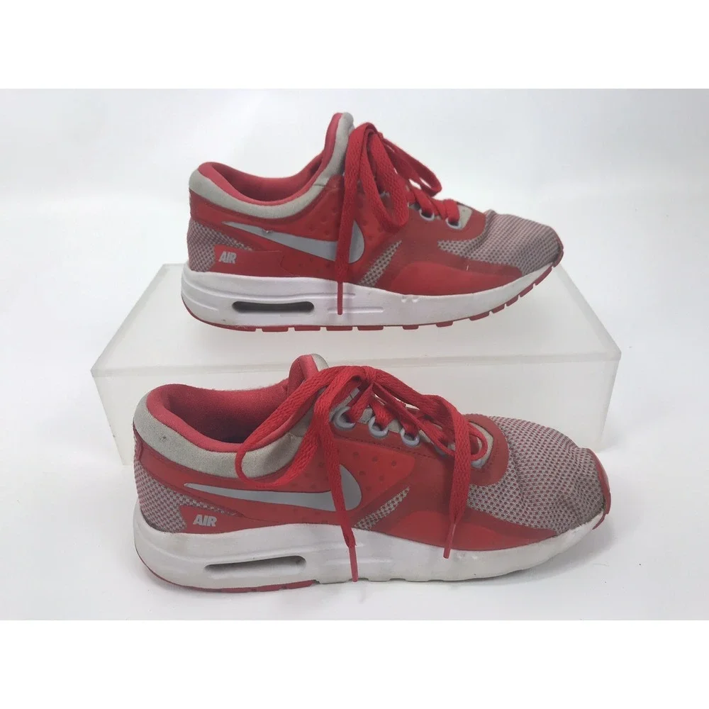 Nike Air Max Zero Essential Sneakers Red Grey Boys Size 4.5 Shoes